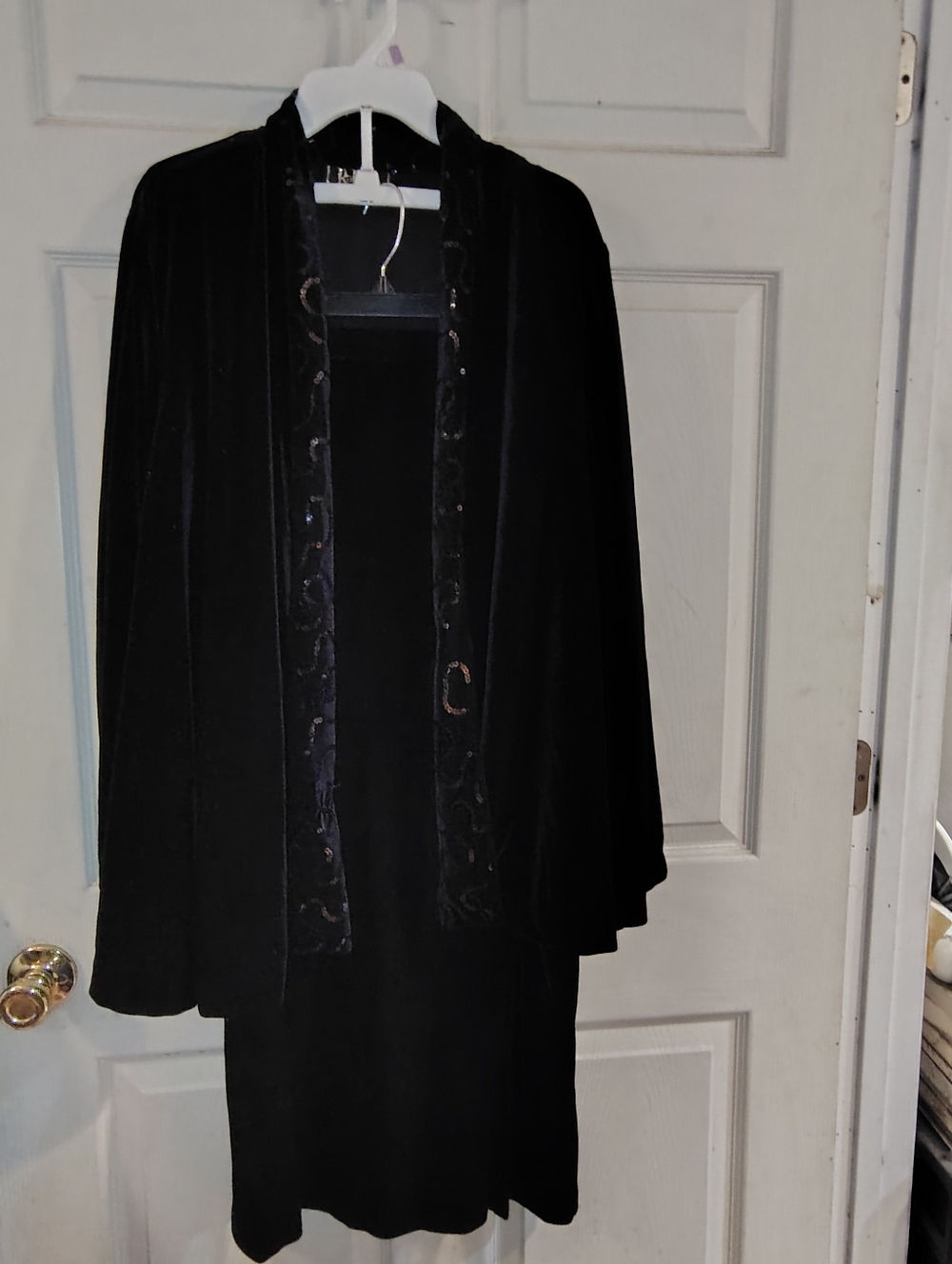 Vintage R&K Evening Black Skirt Suit Set Misses Size 14